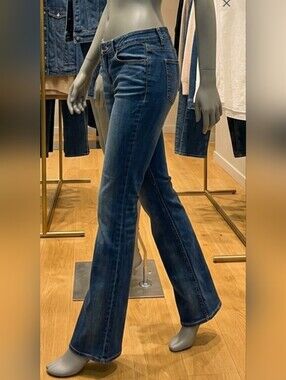 ***Calvin Klein Dark Blue Bootcut Jeans Waist 17" Inseam 32" Rise 9"